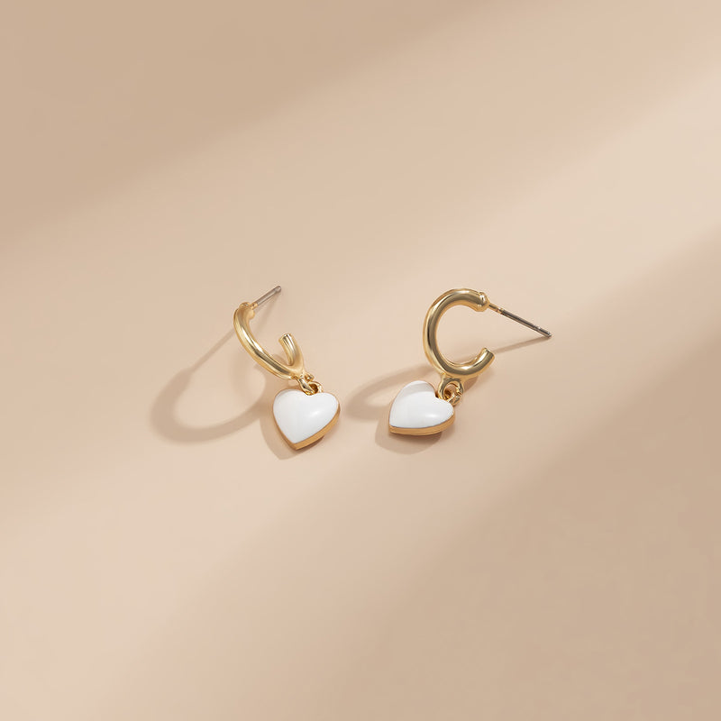 Pastoral Style Alloy Drop Oil Love Earrings Jewelry