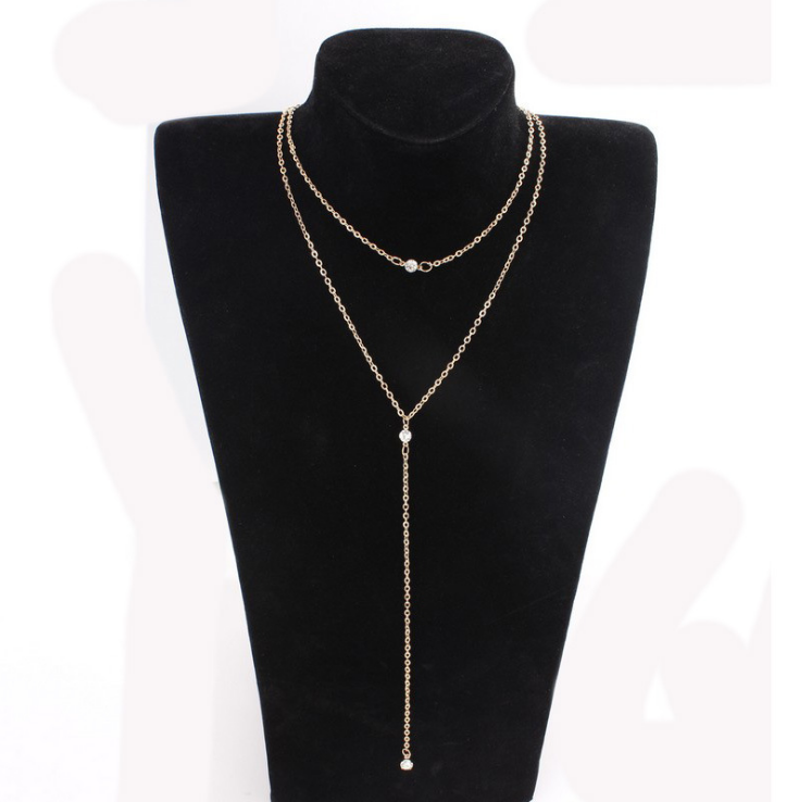 Fringed Pearl Double Pendant Necklace