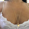 European and American fashion accessories Long chain metal smooth triangle piece pendant necklace Simple jewelry wholesale