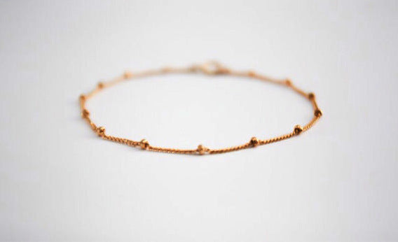Copper bead chain bracelet