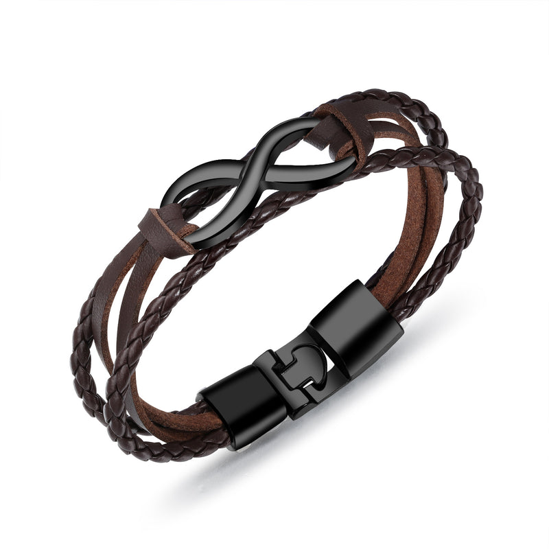 Braided leather bracelet