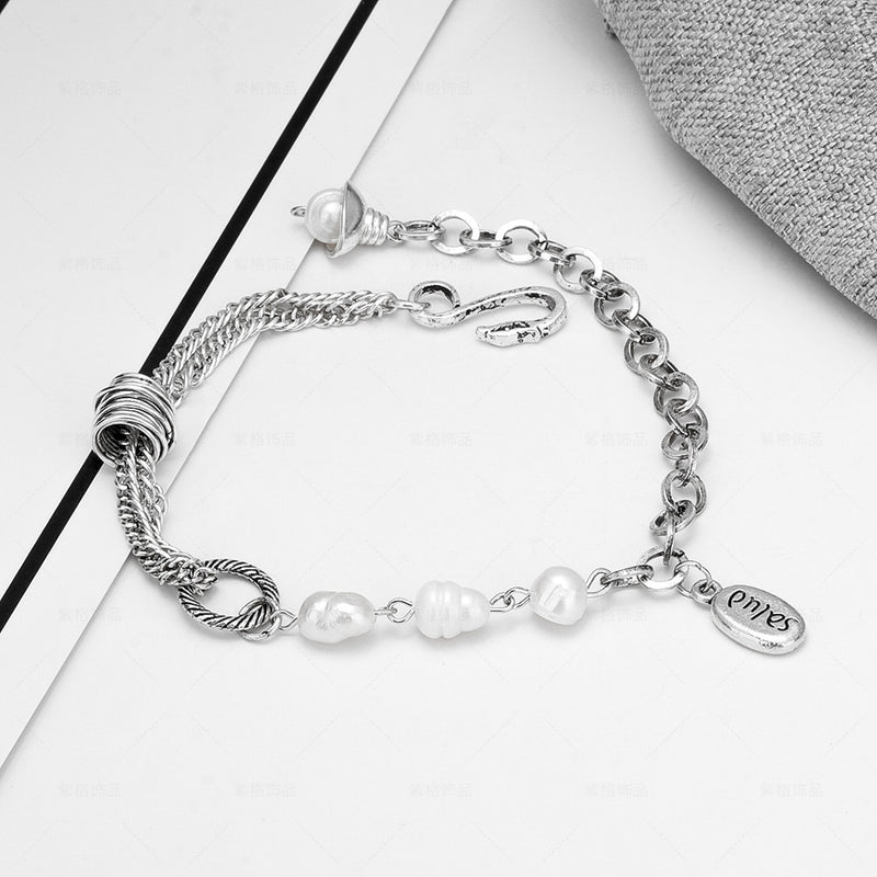 Alloy Bracelet Ins Niche Design National Tide Retro Couple Jewelry