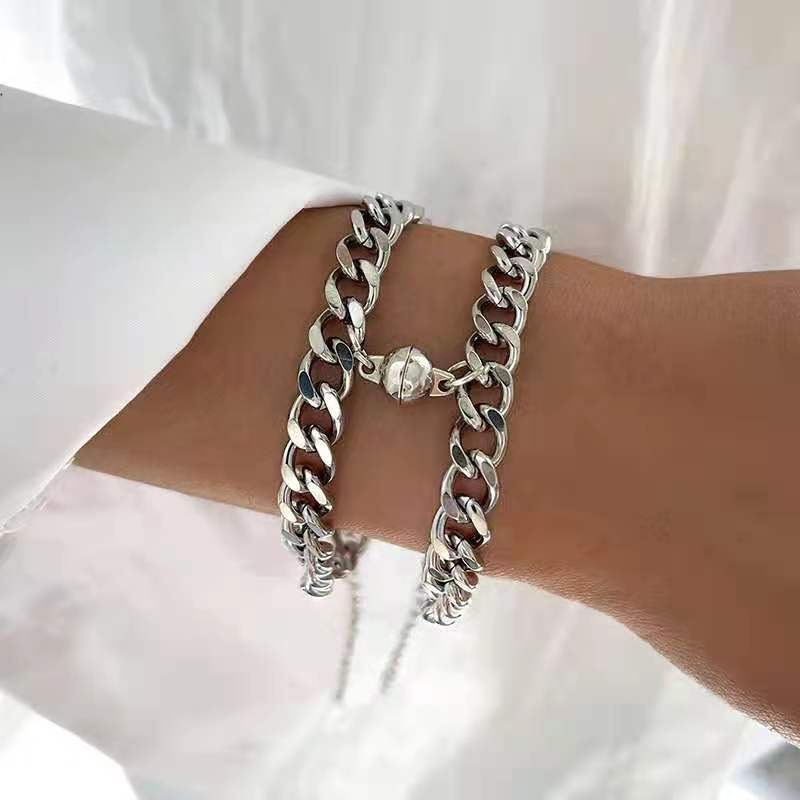 Personalized Cold Wind Magnet Couple Alloy Bracelet