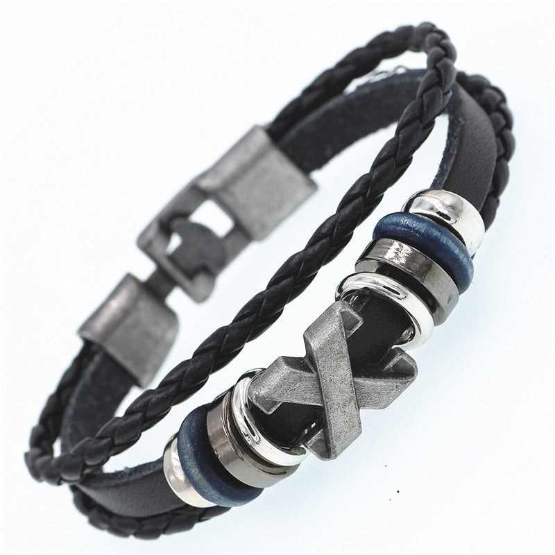 Cowhide bracelet simple woven men's jewelry