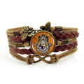 Psychedelic evil eyes time gem woven bracelet