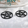 Acetate Black Five-pointed Star Acrylic Hollow Earrings