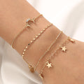 European And American Retro Exaggerated Bracelet Retro Abalone Shell Butterfly Multi-layer Twin Set Bracelet Star Moon Bracelet For Women