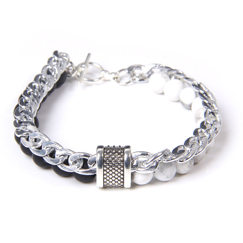 Men's chain alabaster bracelet
