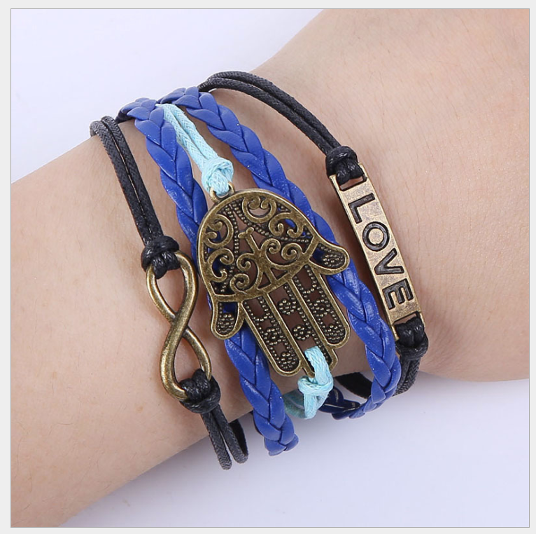 European and American big-name multi-layer woven bracelet bracelet rope