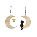 Moon cat earrings
