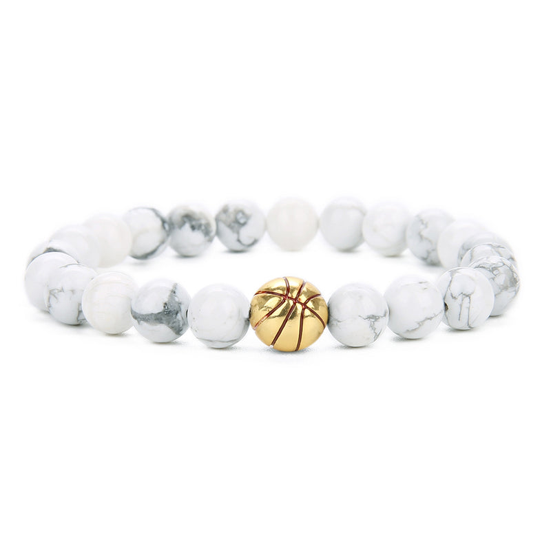 Basketball beaded bracelet