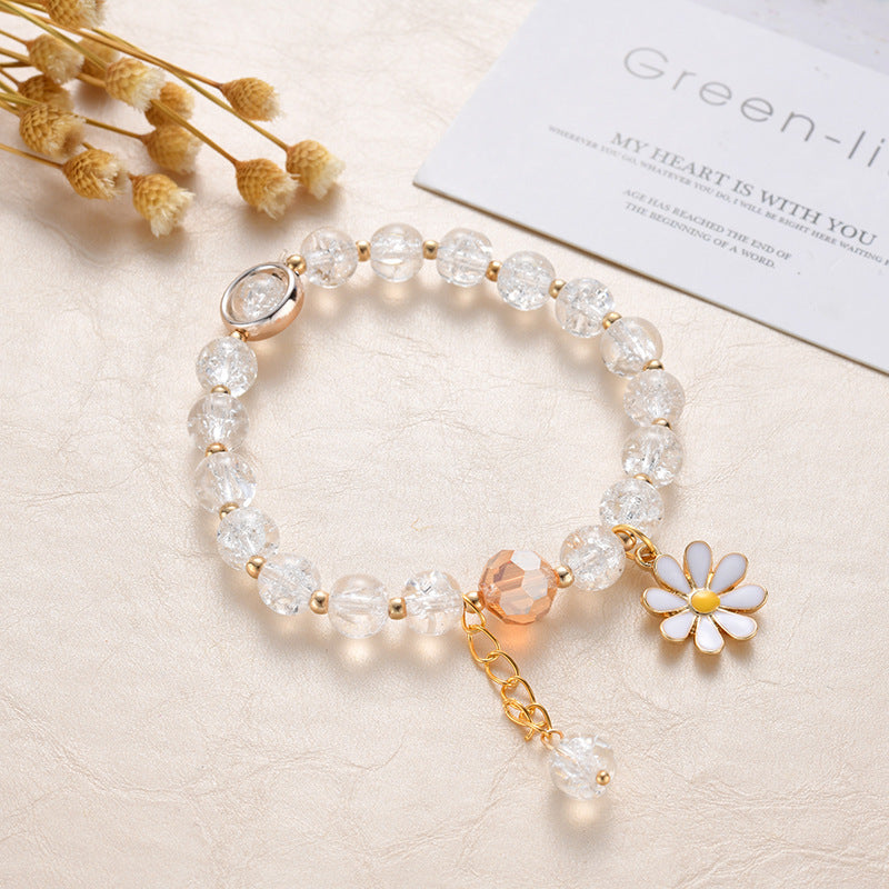 Korean Style Fashion Popping Crystal Small Daisy Bracelet