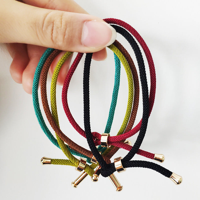 Simple contrasting wild cotton rope bracelet