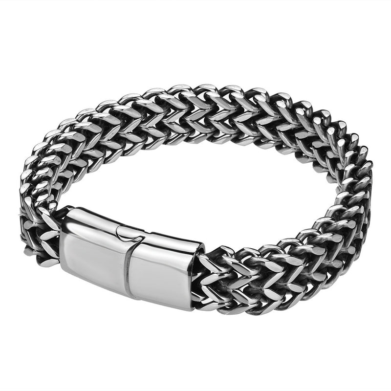 Men's stainless steel magnet buckle bracelet