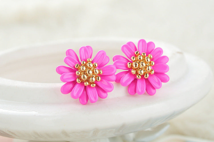 Creative Sweet Little Daisy Alloy Earrings