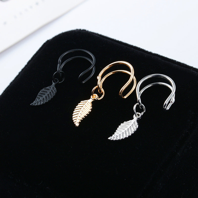 Metal leaf leaf u-shaped ear clip