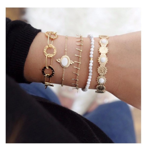 Simiya style multilayer chain bracelet