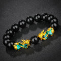 Thermochromic obsidian six-character mantra beads bracelet
