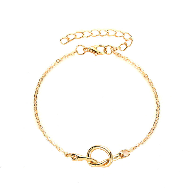 Geometric Knot Couple Anklet