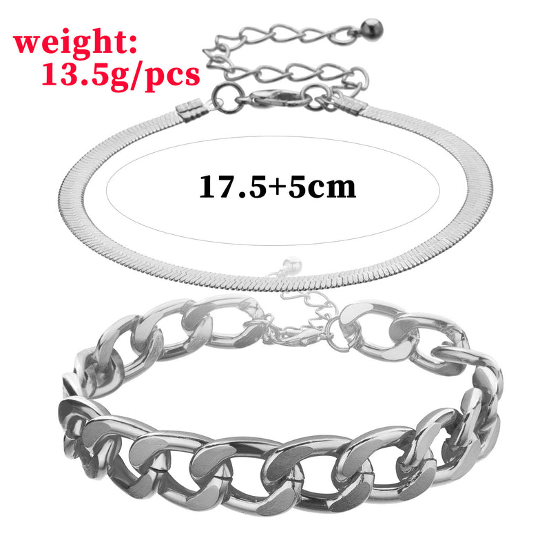 Aluminum Alloy Snake Bone Chain Bracelet Women Punk All-match