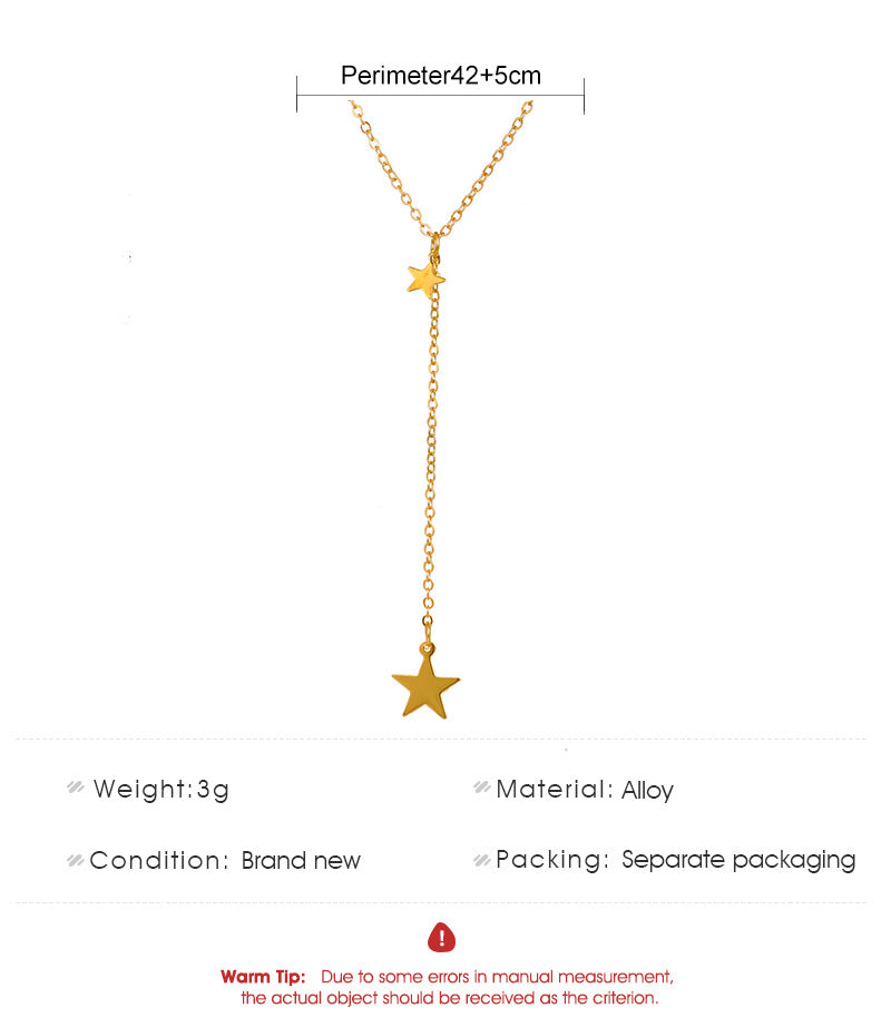 Retro Tassel Star Necklace Ins Cold Wind Simple Temperament