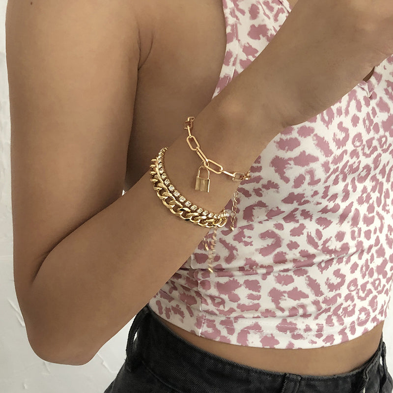 Hip-hop Punk Style Jewelry Simple Bracelet New Set
