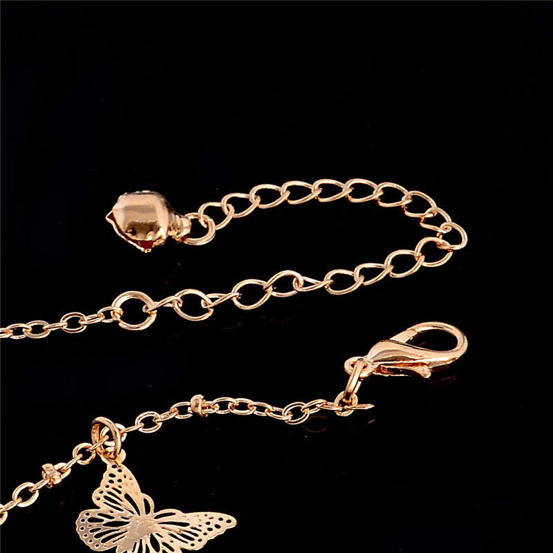 Butterfly Dragonfly Crystal Beach Anklet