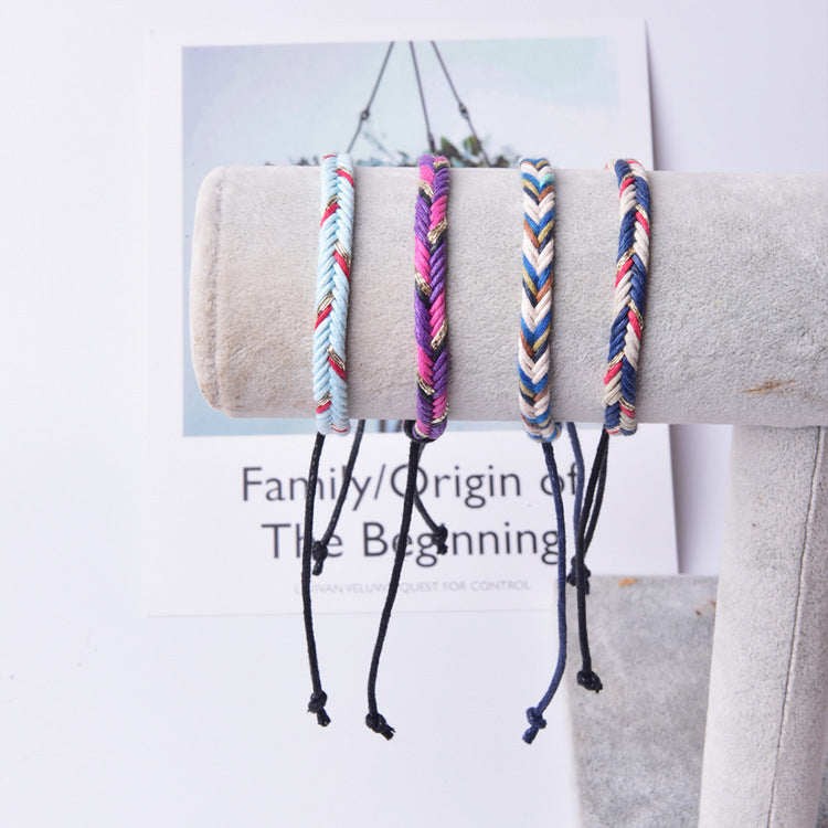 Colorful Couple Braided Rope Ethnic Style Hand-woven