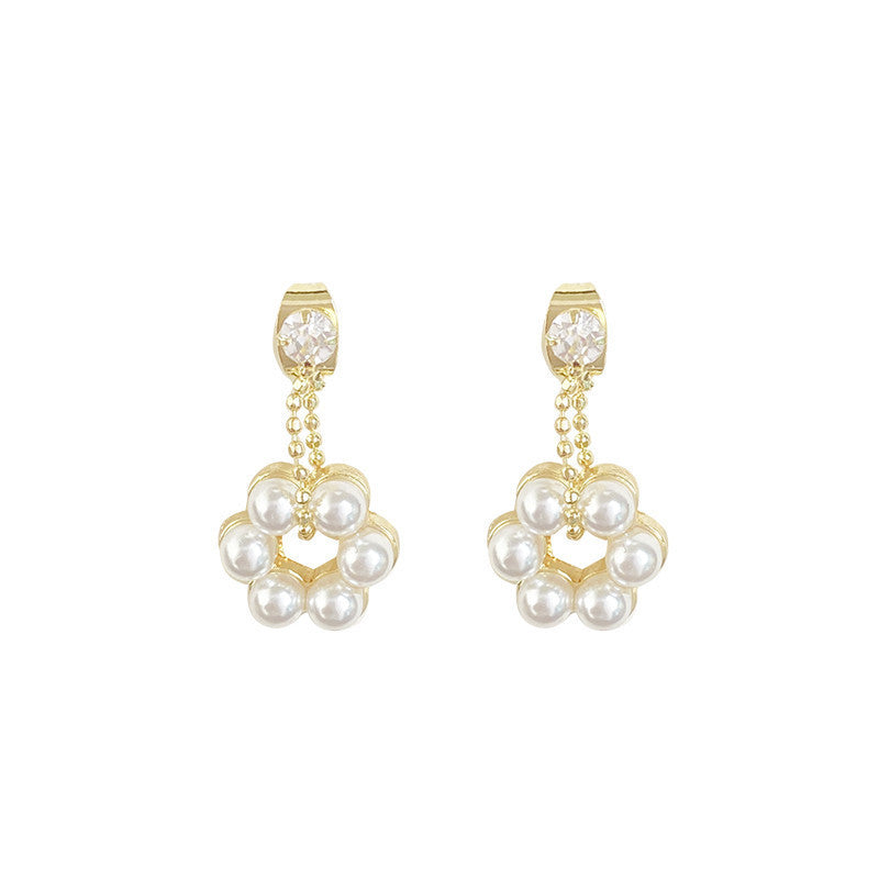 Women's All Match Micro-set Pearl Round Stud Earrings