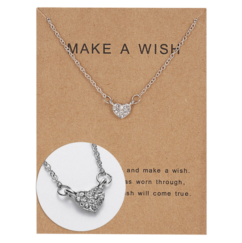 New hot star paper card necklace series Multi-set diamond pendant clavicle chain Women's personalized jewelry wholesale