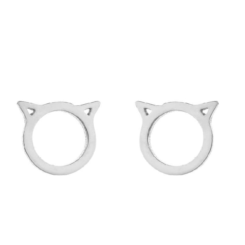 New Style Earrings Stainless Steel Plating Simple Cat Dolphin