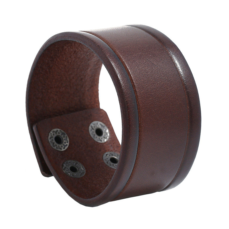 European And American Retro Cattle Leather Bracelet Creative Simple Men's Punk Leather Bracelet