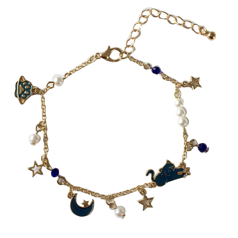 Planet Starry Sky Blue Cat Fashion Simple Bracelet