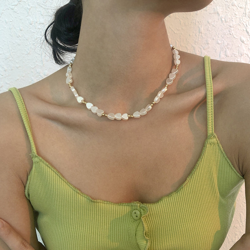 Personality Temperament Imitation Pearl Single Layer Clavicle Chain Women