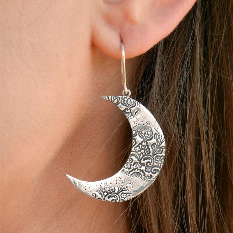 Vintage Hollow Crescent Bohemian Earrings