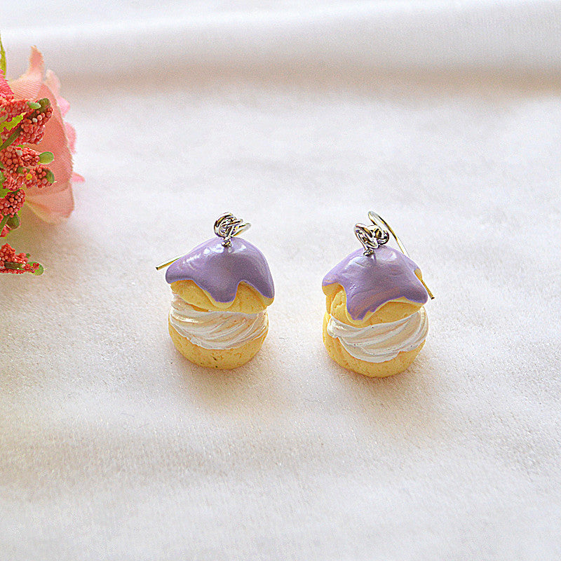 Personality Sweet And Cute Simulation Hand-made Food Play Earrings