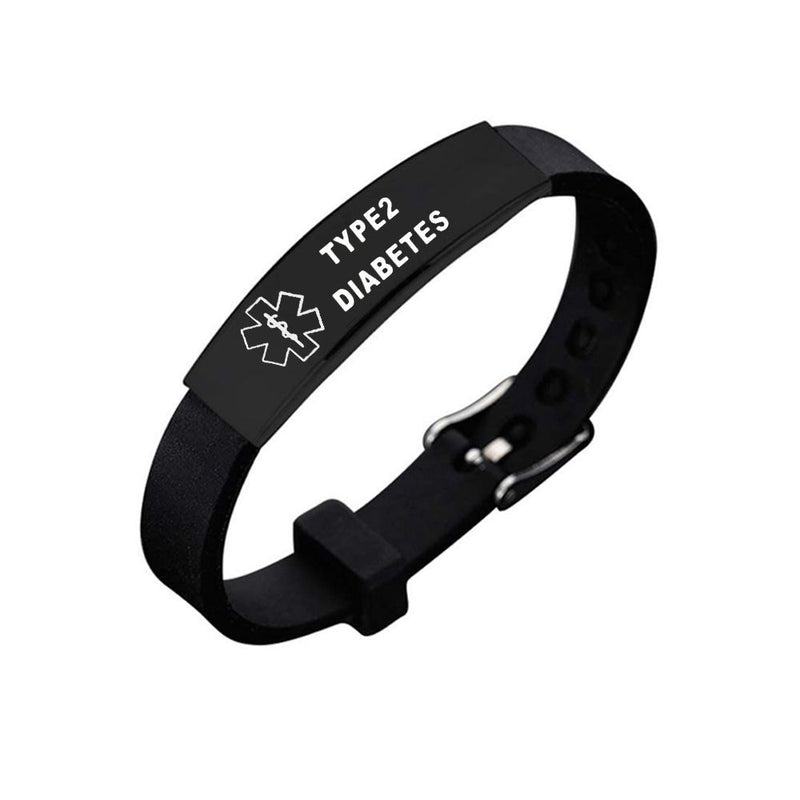 Black stainless steel silicone bracelet