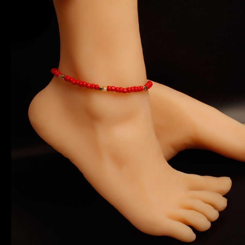 New Golden Rice Bead Beach Anklet Women