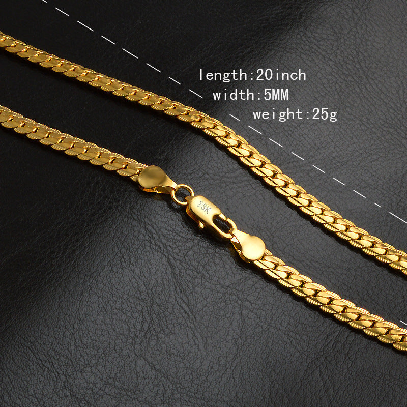 k gold color full side shrimp clasp bracelet