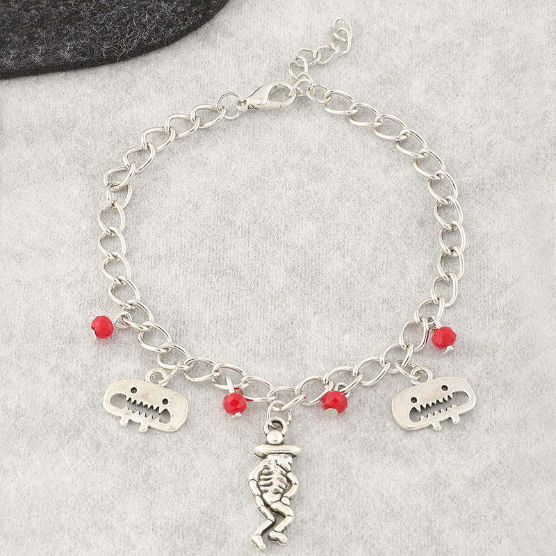 Hip Hop Punk Style Rice Bead Skull Bracelet