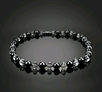 Magnetic Black Magnet Diamond Exquisite Faceted Bead Necklace