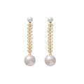 Retro Exaggerated Earrings Cold Wind Temperament Long Pearls