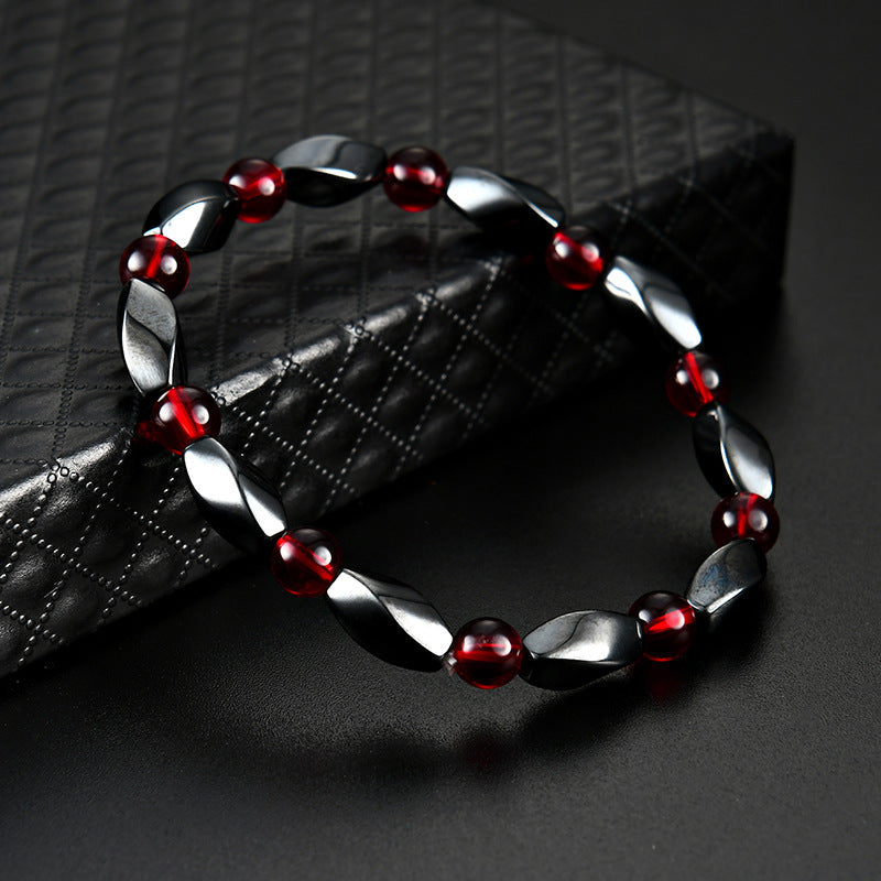 Fashion Magnetic Black Stone Ruby Bracelet