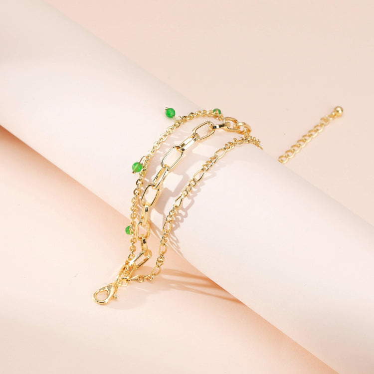 Crystal Bead Multilayer Chain Bracelrt