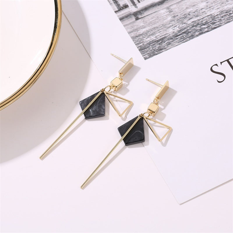 Tassel Earrings Acetate Plate Geometric Stud Earrings