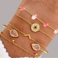 Leaf Love Triangle LOVE Bracelet Set