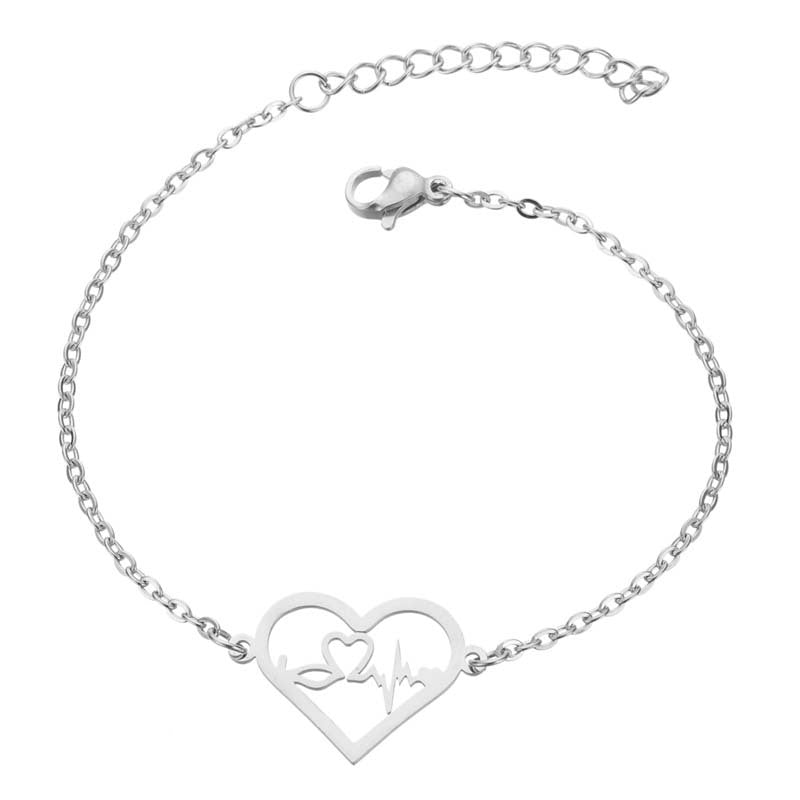 Stainless steel ECG bracelet female