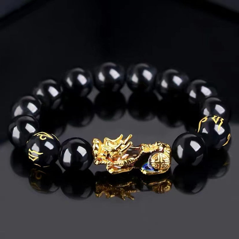 Obsidian Thermochromic Pixiu Bracelet Men's And Women's Gift Jewelry