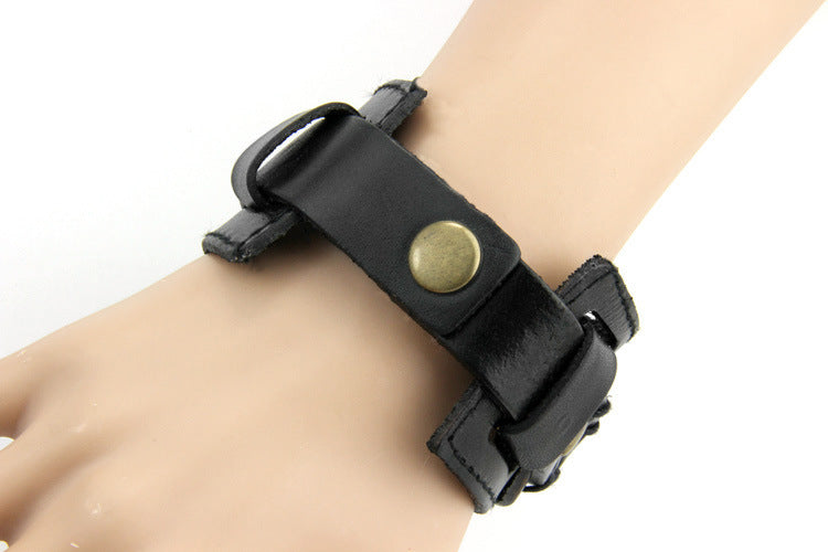 Two-row first layer cowhide bracelet