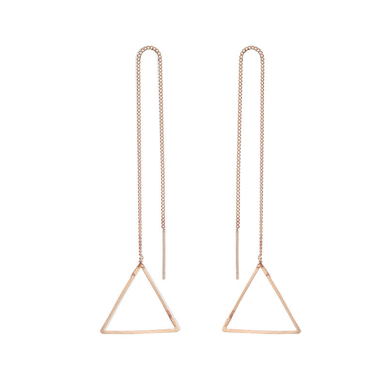 European Simple Love Triangle Hexagonal Ear Line